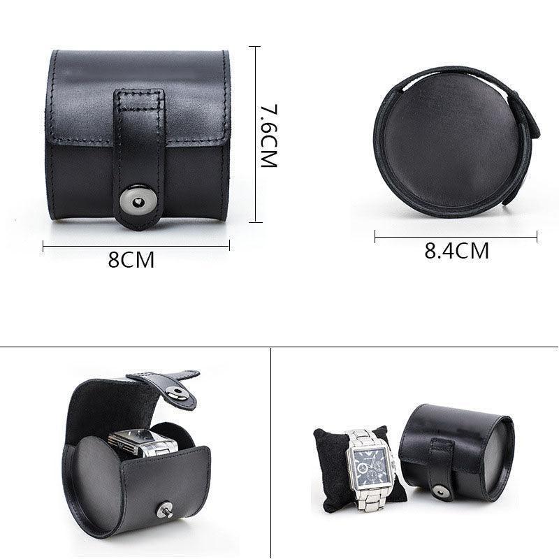 Woosir Leather Single Watch Roll Case for Travel