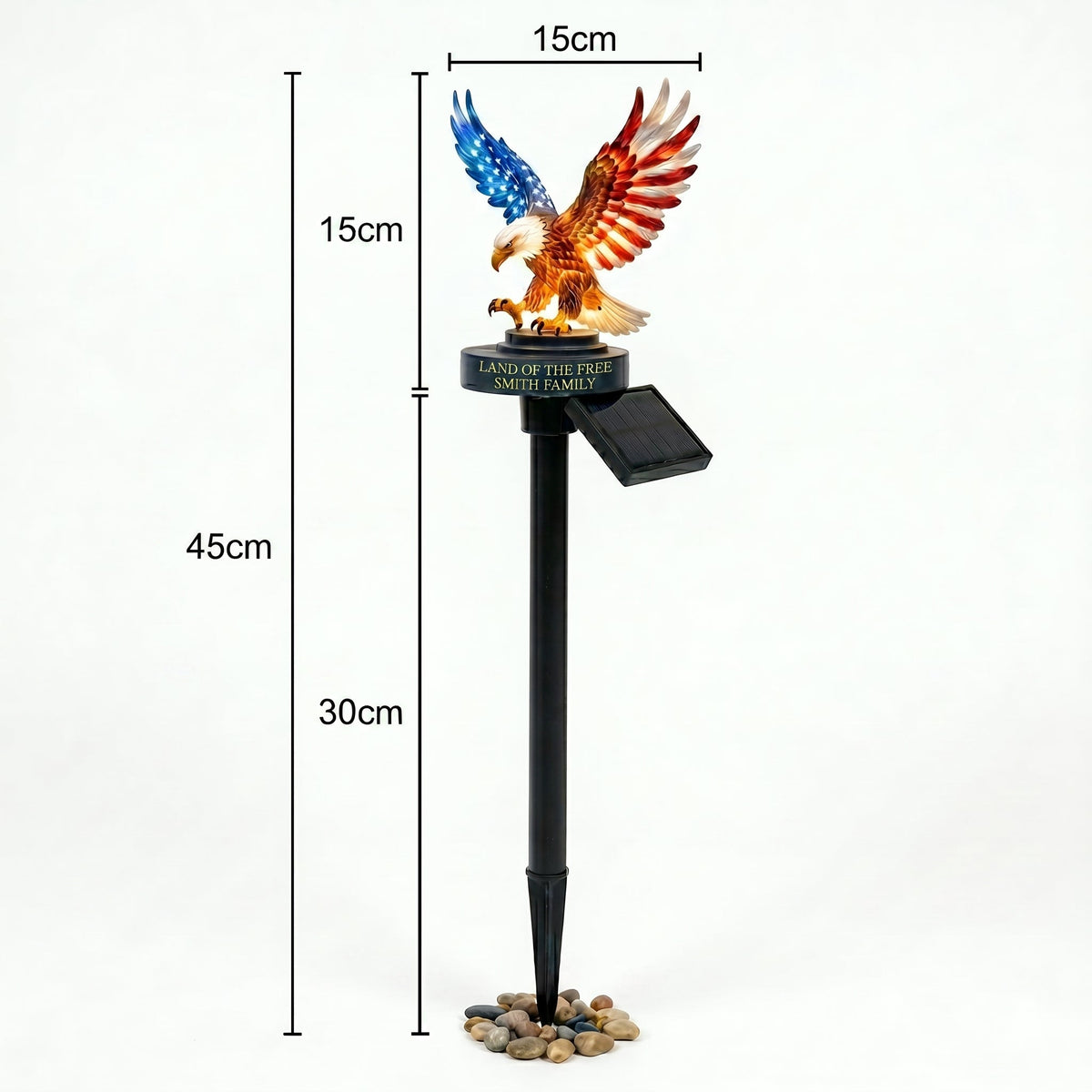🦅 Personalized Solar Eagle Garden Light