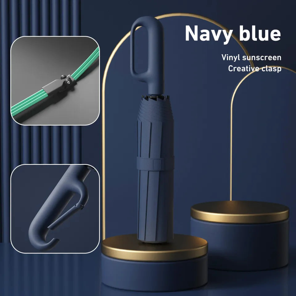 Portable Automatic Folding Umbrella-Windproof Waterproof with Loop Buckle