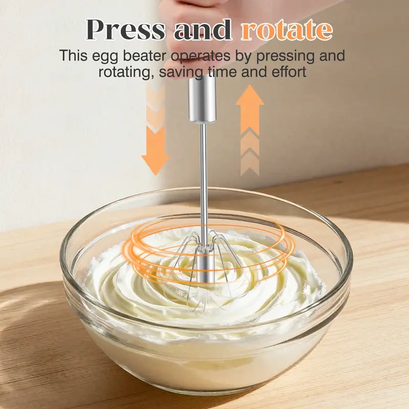 🥄Hand-Push Rotary Whisk