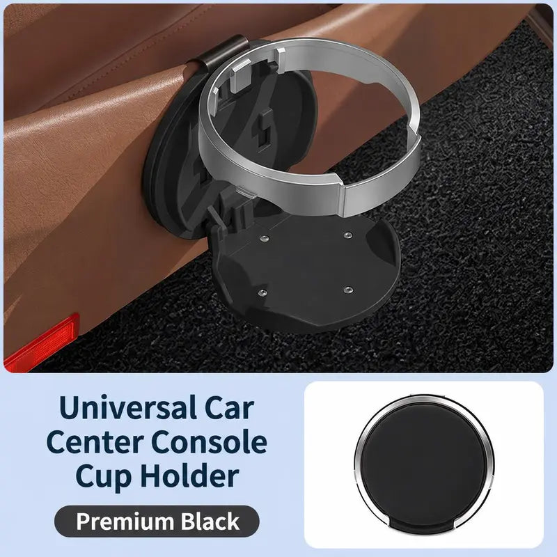 Universal Foldable Car Cup Holder β Space-Saving Drink & Phone Holder