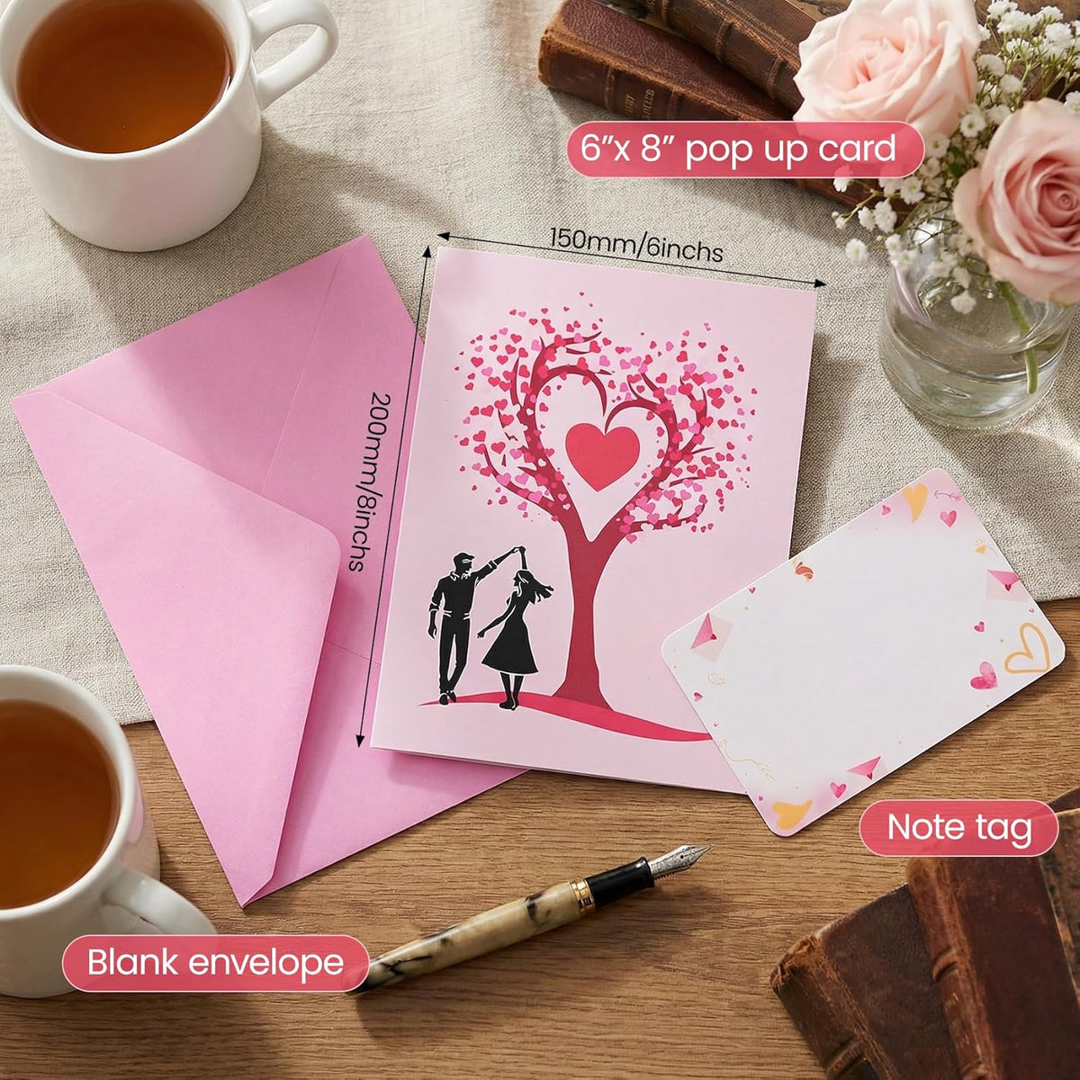 🔥3D Pop-Up Anniversary Card - Romantic Love Tree & Hearts Design💌