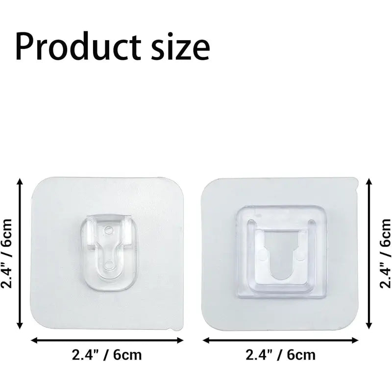 10-Pair Double-Sided Adhesive Wall Mounted Hooks