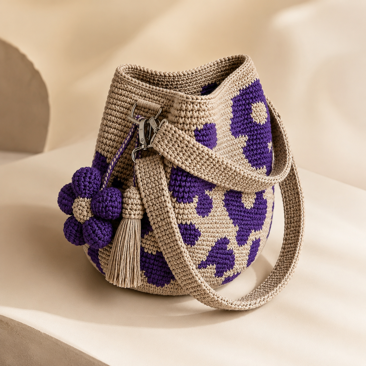 🌼 Handwoven Flower Bucket Bag