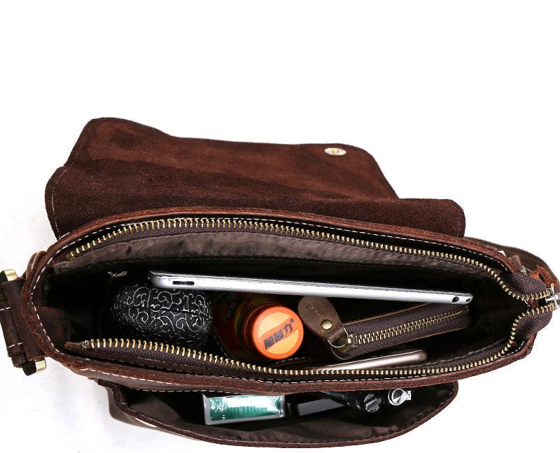 Woosir Men Bags Shoulder Vintage Genuine Leather Bag