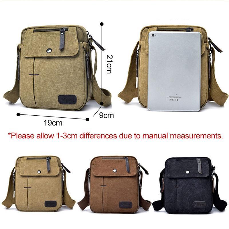 Lightweight Cotton Canvas Messenger Bag for Men