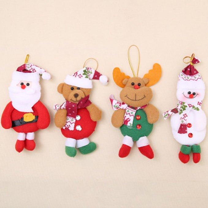 Christmas Tree Doll Hanging Ornaments Decorations (4 Pack)