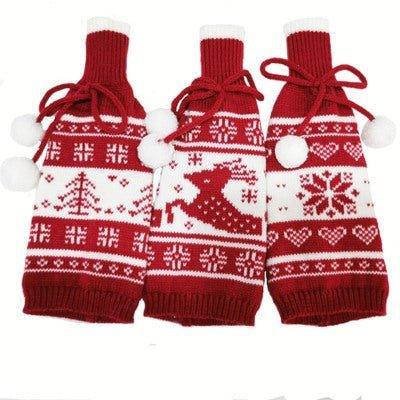 Christmas Wine Bottle Cover For Party Decorations (3 Pack)