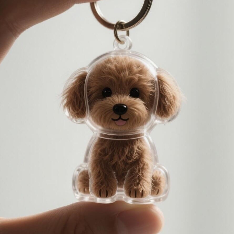 đŸPet Hair Memorial Capsule Keychain