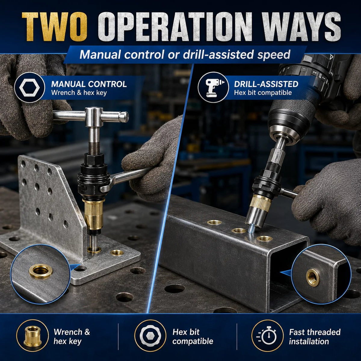 Carbon steel rivet nut set (including M3βM8 sizes)