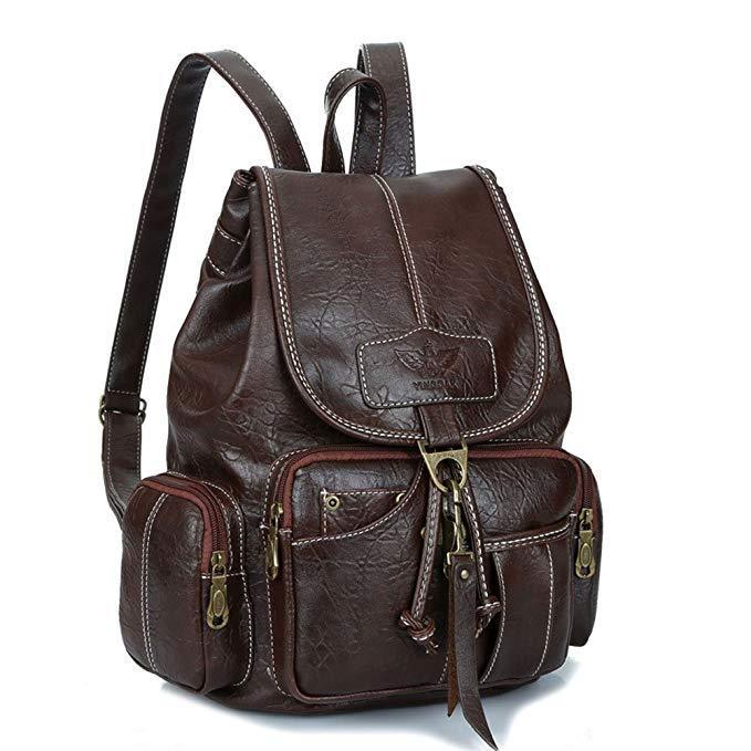 Leather Casual Backpacks Vintage Style