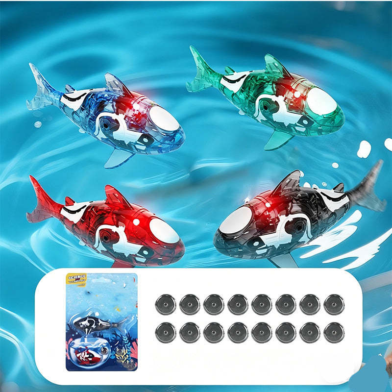 LED Light-Up Bath Toy Shark with Lifelike Tail
