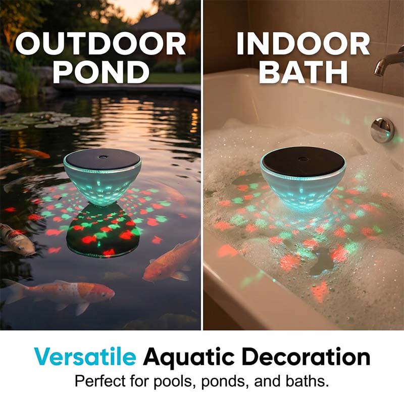 Solar Floating Pool Light – Fish-Pattern Projection