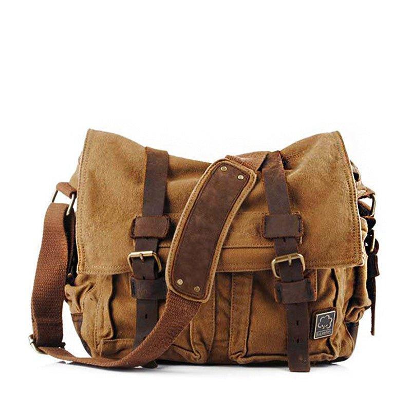 Waxed Canvas Messenger Bag Laptop Mens