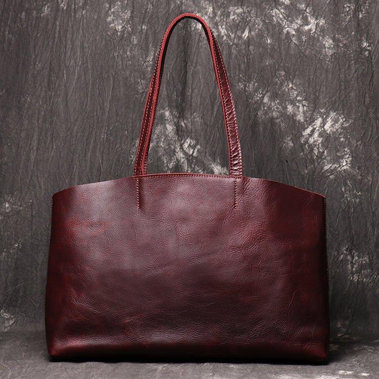 Woosir Large Leather Tote with Inner Pocket
