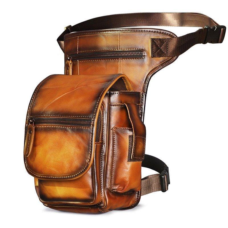 Woosir Leather Phone Purse Hip Bag With Leg Strap