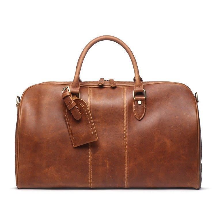 Mens Vintage Leather Large Duffle Bag Multi-Color