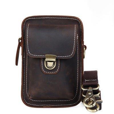 Woosir Retro Mens Waist Bag Genuine Leather