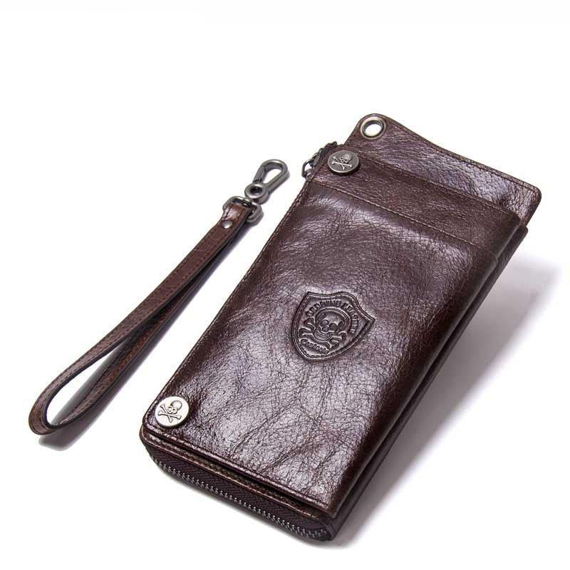 Woosir RFID Safe Leather Wallet with Wrist Strap