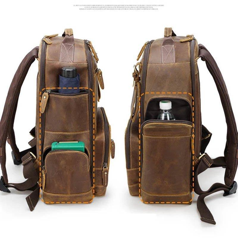 Woosir Vintage Genuine Leather College Backpack