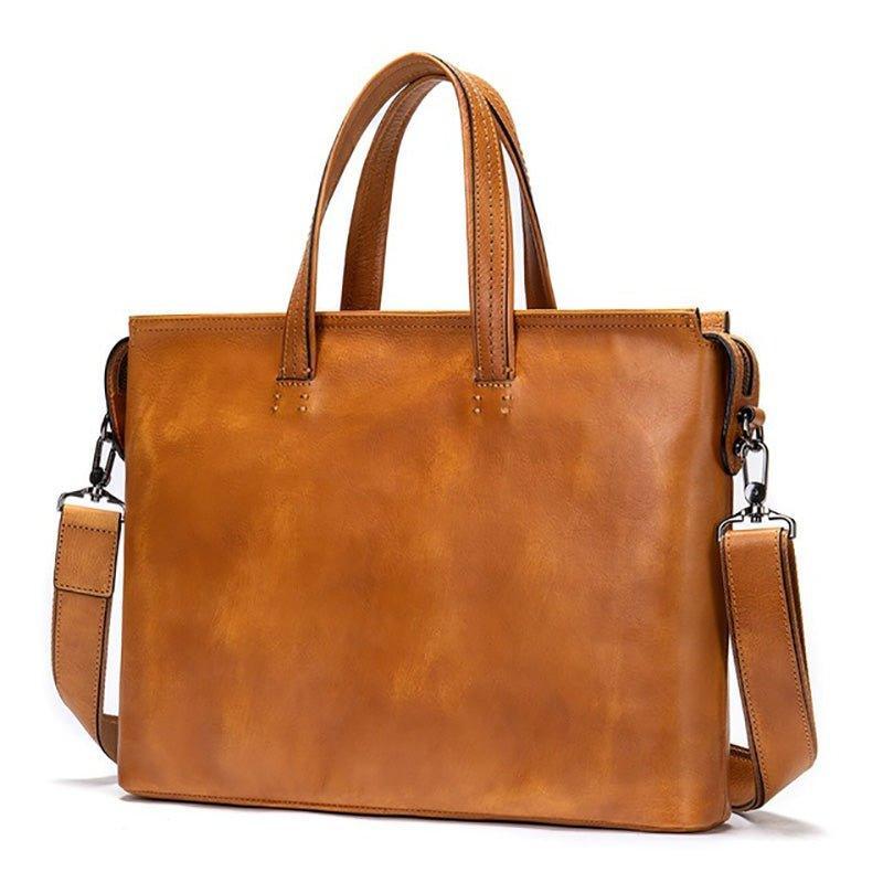 Woosir Vintage Luxury Leather Briefcase for Men