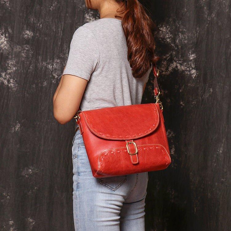 Woosir Women's Crossbody Messenger Bag Leather Handmade