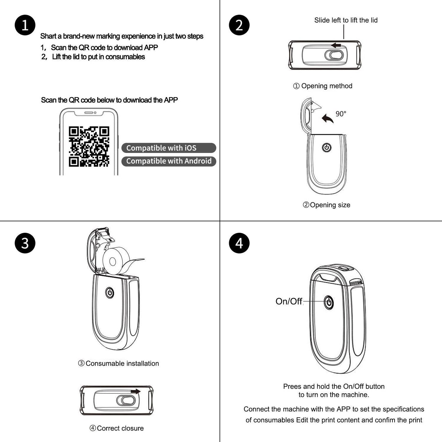 Wireless Bluetooth Mini Thermal Label Maker Printer - Libiyi