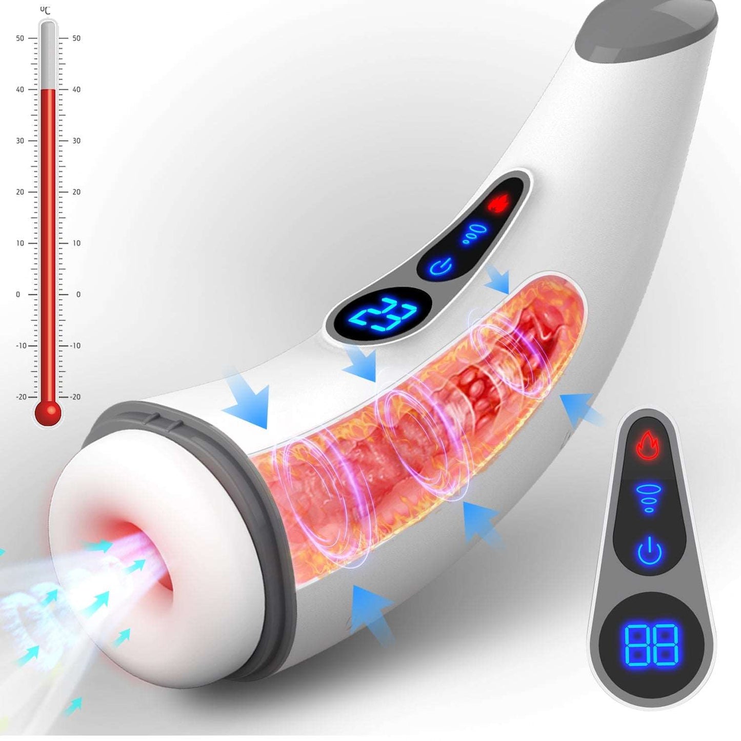 007 PRO 9-Frequency Suction 9-Frequency Vibration Heating and Sound-Enabled Male Masturbator