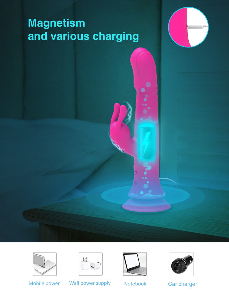 Lurevibe - Rain Love Thrusting Strong Shock Rabbit Vibrator With Suction Cup