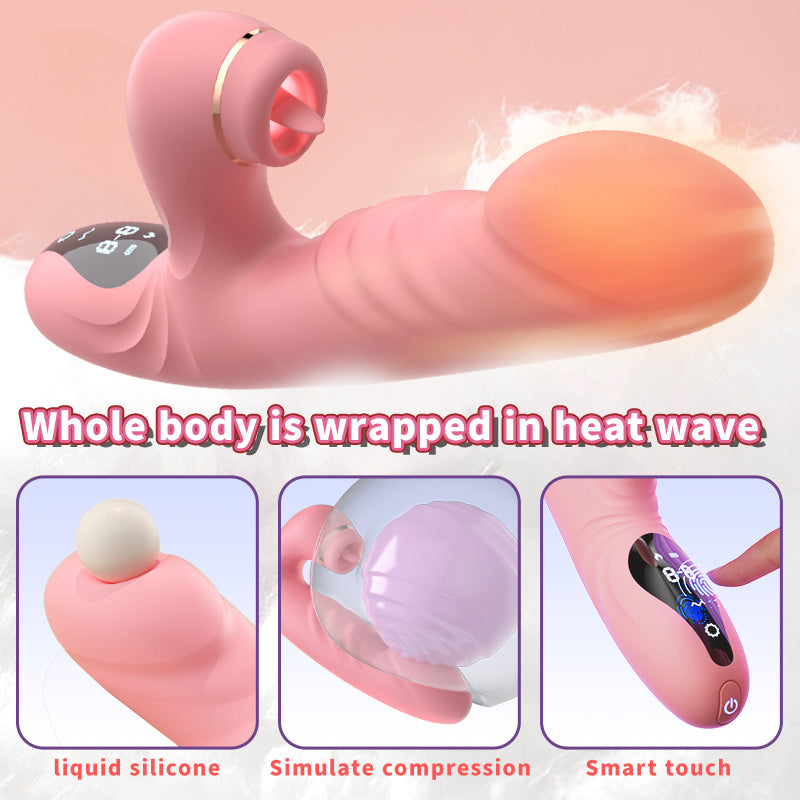 Lurevibe - Electric Heated Vibrator Automatic Sucking Thrusting Machine For Women