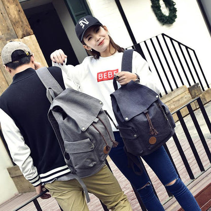 School Cotton Canvas Backpack for Laptop