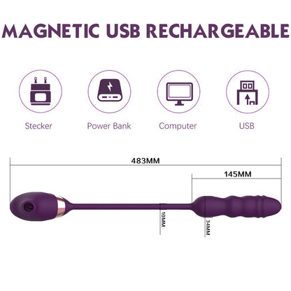 10 Frequency Sucking Telescopic Vibrator