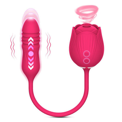 Lurevibe - Rose Toy Vibrator Female Telescopic Egg Jumping Tongue Licker Sex Toys