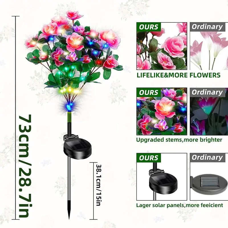 4-Pack Outdoor waterproof azalea solar lights