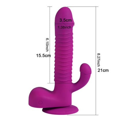 Lurevibe - 360 Degree Rotating Telescopic Dildo Vibrator With Suction Cup Wireless Remote Control