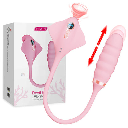 Lurevibe - Magic Stick Vibrator for Women Telescopic Sucking Vibrator Vibrating Egg