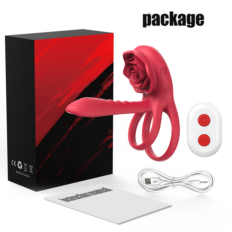 Lurevibe - Rose Cock Ring Vibrator Clit Stimulator Couple Toy Upgraded Version