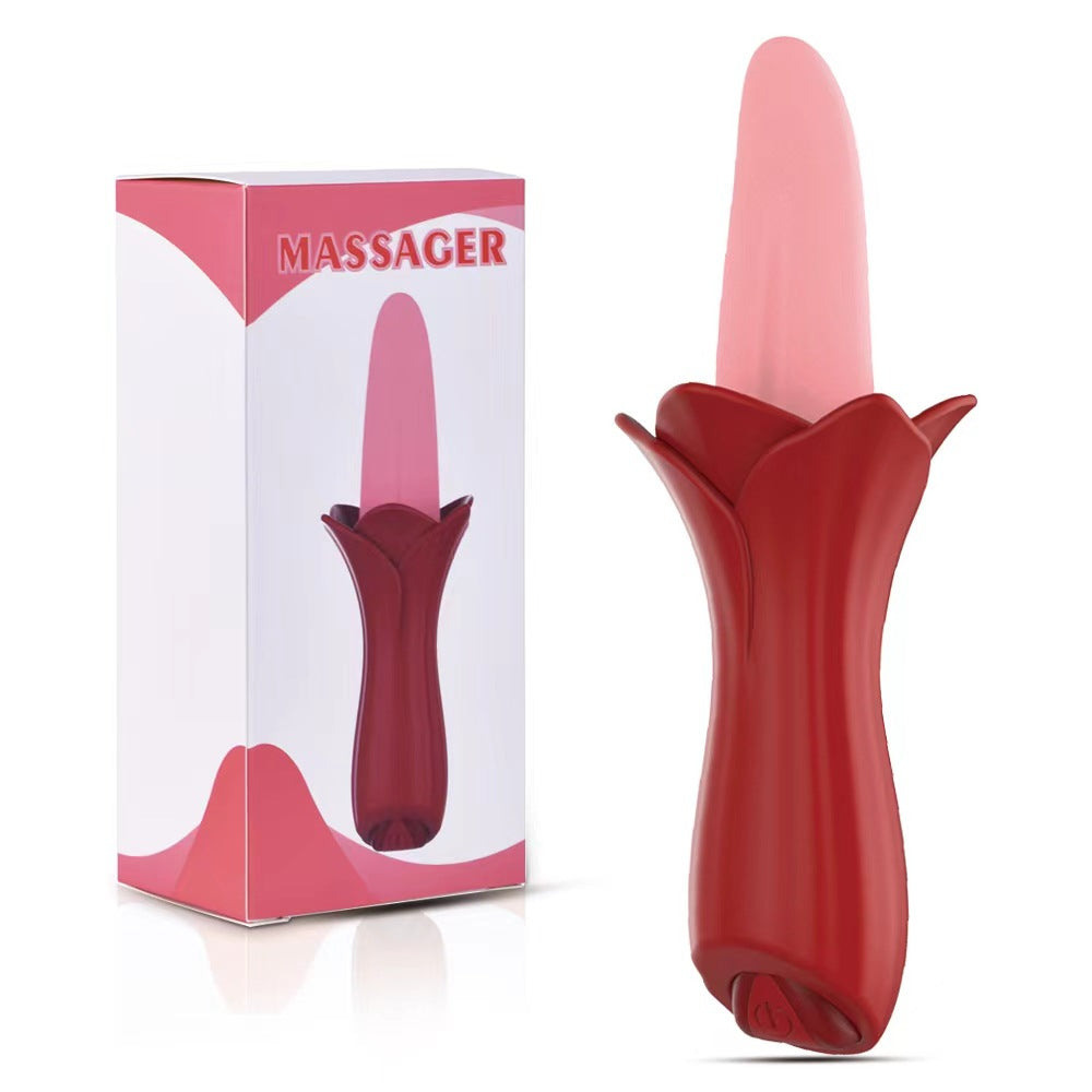 Lurevibe - Rose Tongue Vibrating Stick Vaginal Licking Clitoris Stimulator