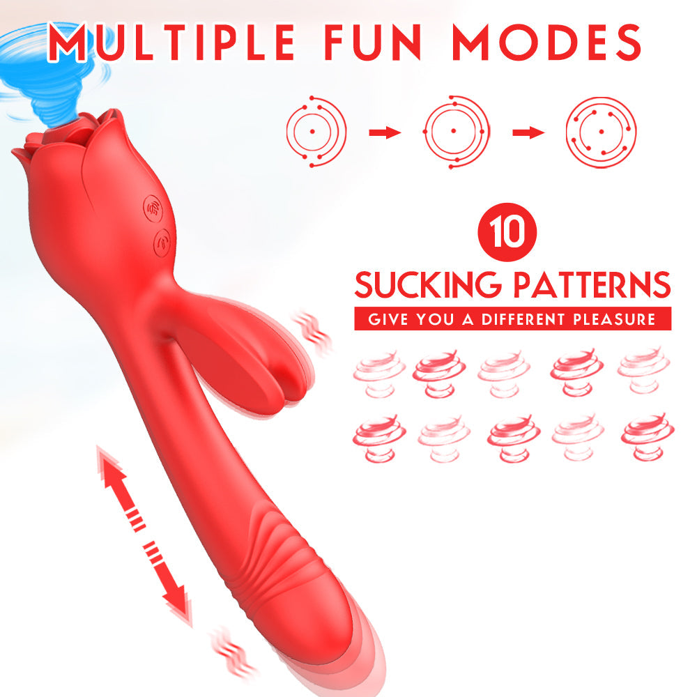 Lurevibe - Rose Vibrator G Spot Clitoral Stimulator