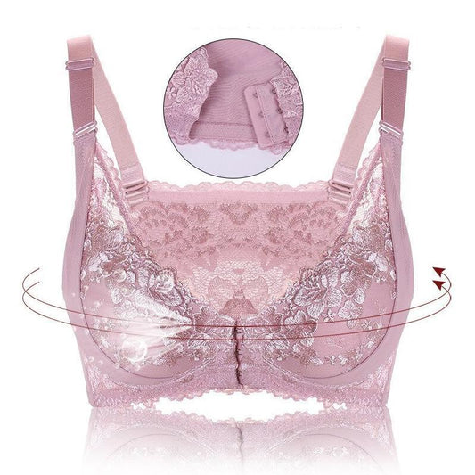 Libiyi-Women Sexy Adjustable Front Buckle Lace Vest Bra