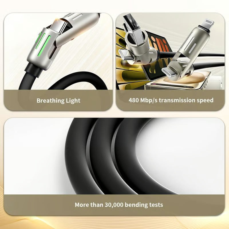 🔥4-in-1 USB Charging Cable fast charging MAX 240W