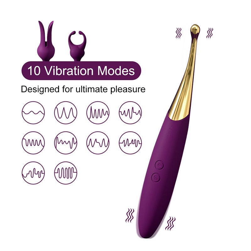 10-Speed Multifunctional Interchangeable Head Vibrating Wand