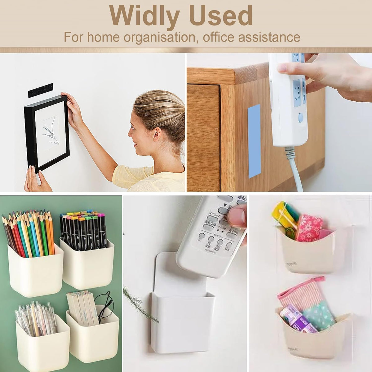 Heavy Duty Waterproof Double Sided Hook and Loop Strips for Wall Decor