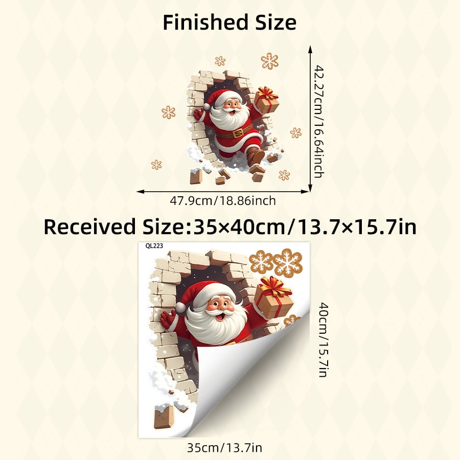 🔥Buy 5 Get 5[10Pcs &💥Free Shipping]Santa Claus Breakthrough Wall Stickers🎄