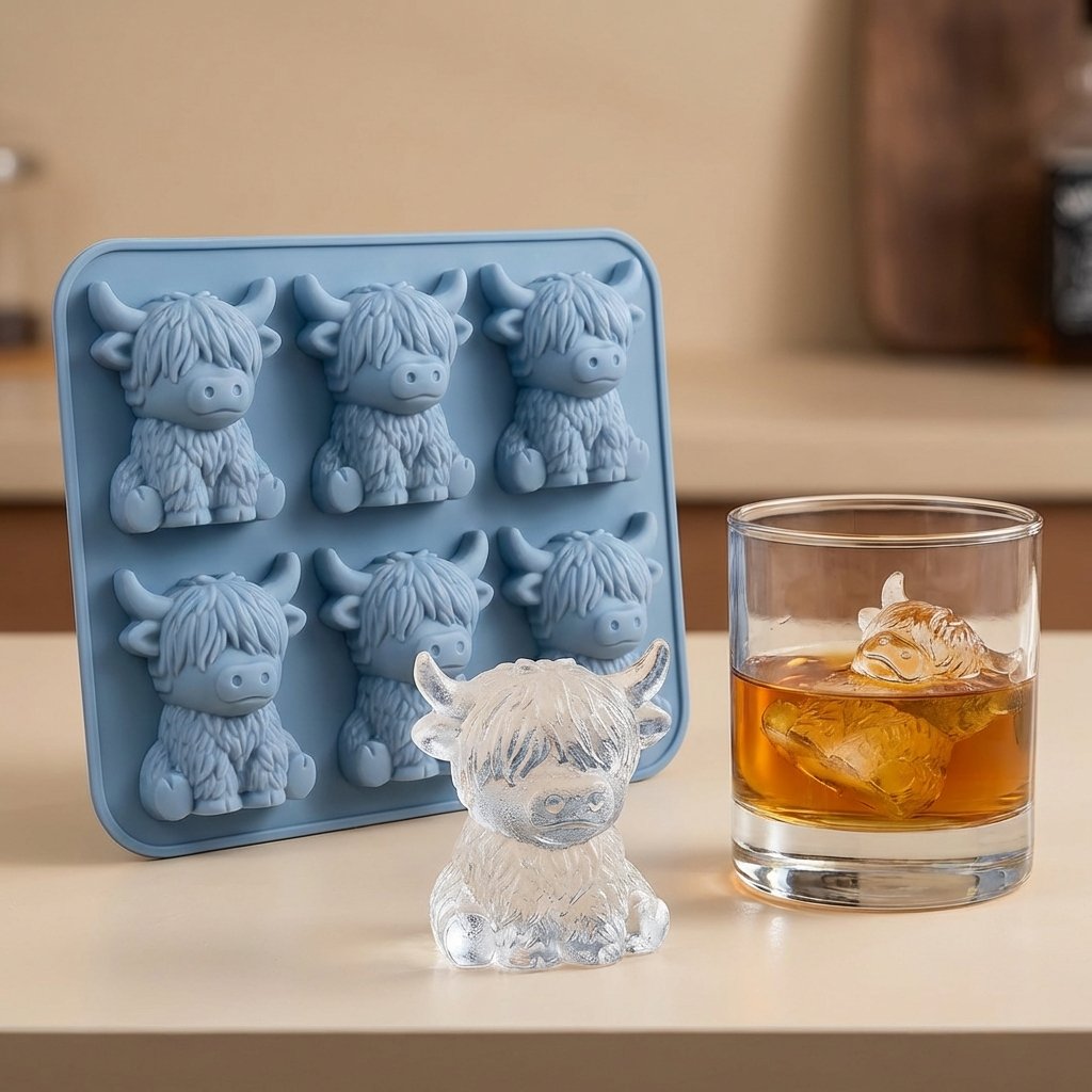 🐇🐰 Mini Highland Cow/Rabbit Ice Cube Mold – Cute 3D Ice for Drinks, Parties & Gifts