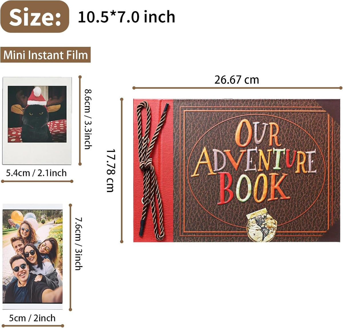 ❤️📚 Our Adventure Book Scrapbook 📸💕 - Retro Style Letter Cover, Perfect for Travel & Memories 💭