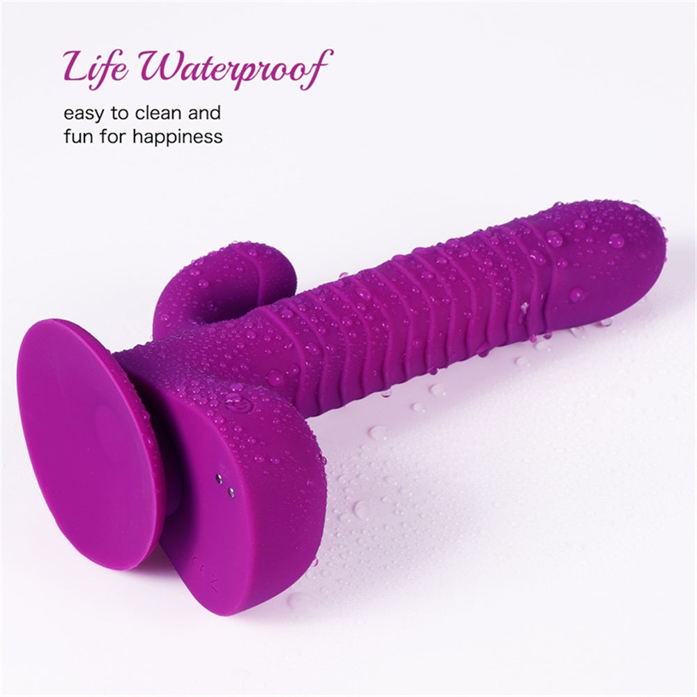 Lurevibe - 360 Degree Rotating Telescopic Dildo Vibrator With Suction Cup Wireless Remote Control