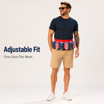 Novelty Beer Belt Holster (6-Pack) – Adjustable Belt – A Must-Have for BBQs and July 4th Parties