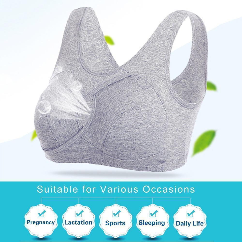 Libiyi-Women Anti-Sagging Cotton Sports Bra, 3 packs