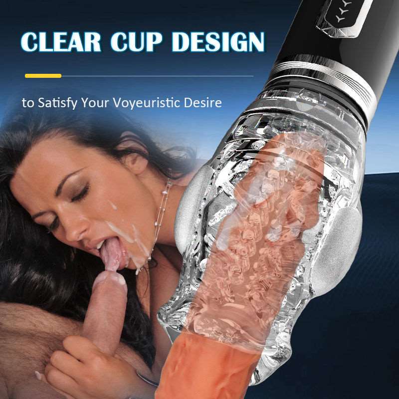 Lurevibe - Gawk Gawk 6000 Amber 5.0 Double Egg Vibrators 5 Thrusting 7 Vibrating Oral Sex Handheld Male Masturbation Cup